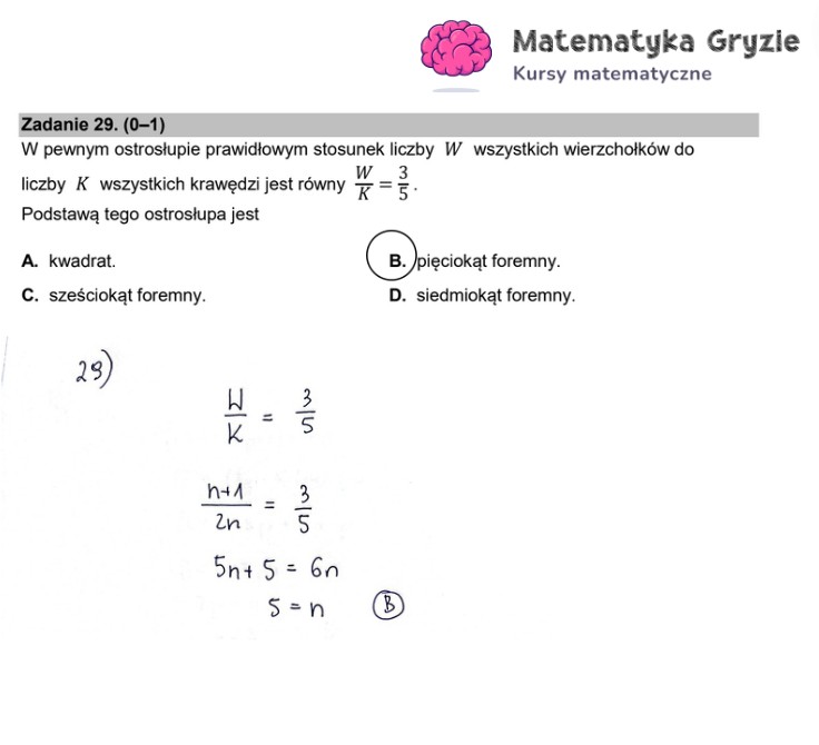 Arkusz CKE i odpowiedzi. Matematyka, poziom podstawowy formuła 2015 - zadanie 29