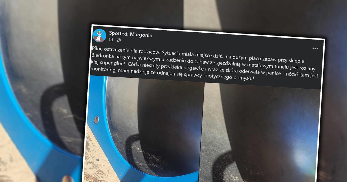 Groza w Margoninie. Dziecko zerwało skórę na zjeżdżalni. Poszukiwani sprawcy "idiotycznego pomysłu"