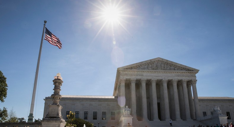 People visit the Supreme Court in Washington, Monday, June 26, 2017, as justices issued their final rulings for the term, in Washington.