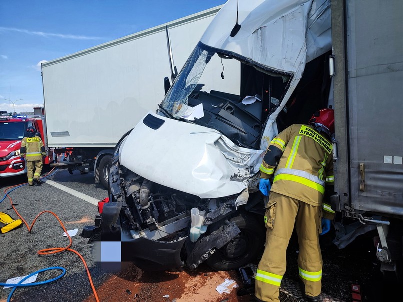 Wypadek na trasie S8 w Niegowie