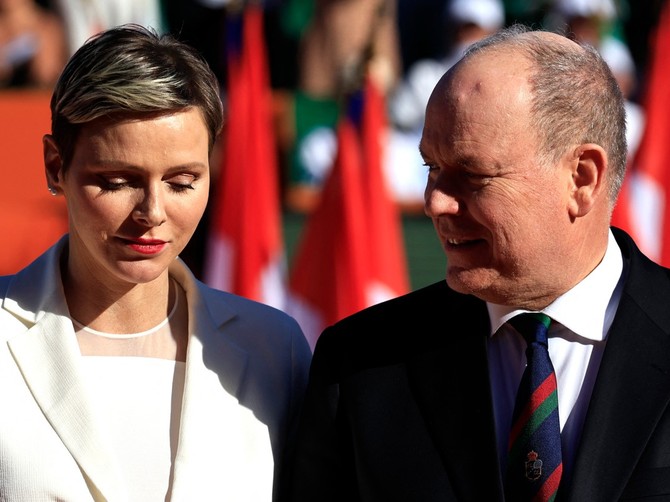 Princeza Šarlin i Albert II od Monaka na teniskom turniru u Monte Karlu