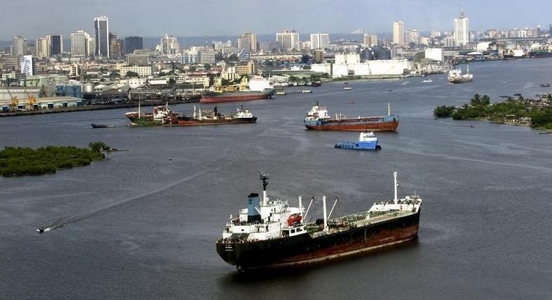 Oil tankers await to offload fuel at the shore of Lagos, File Photo. REUTERS/Akintunde Akinleye