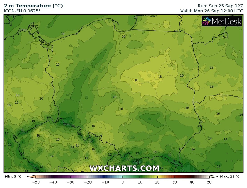 Temperatura nie zdoła osiągnąć 20 st. C