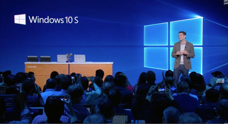 Microsoft Windows boss Terry Myerson announces Windows 10 S.