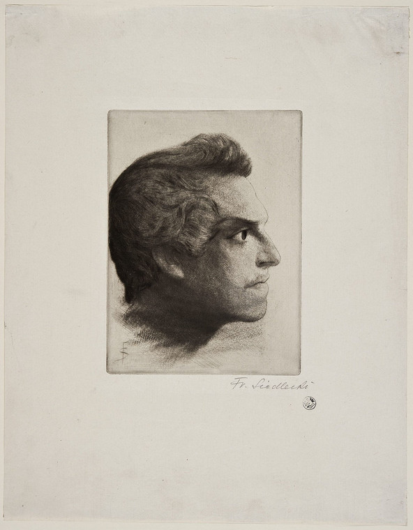 Franciszek Siedlecki - Portret Juliusza Słowackiego (prawy profil; 1910)