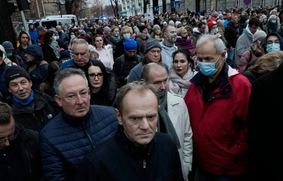 Donald Tusk na protestima u Poljskoj