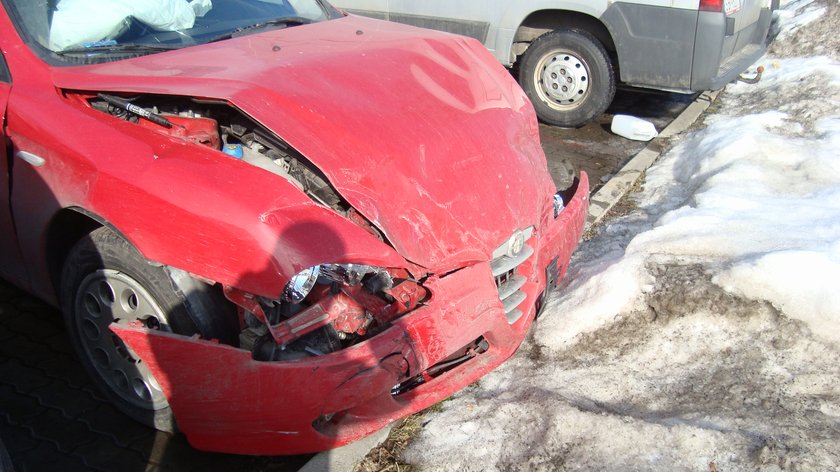 Auto Ilony Felicjańskiej po wypadku