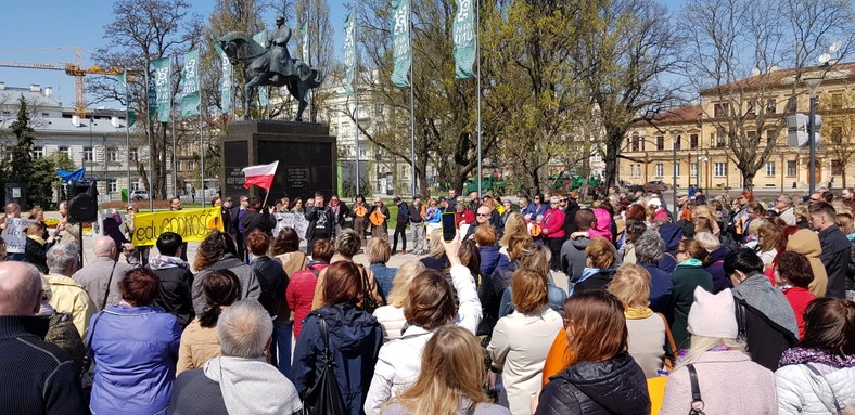 Manifestacja nauczycieli w Lublinie