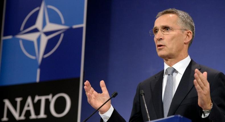 NATO Secretary-General Jens Stoltenberg delivers a press conference after a NATO defence ministers' meeting at the NATO headquarters in Brussels on October 27, 2016