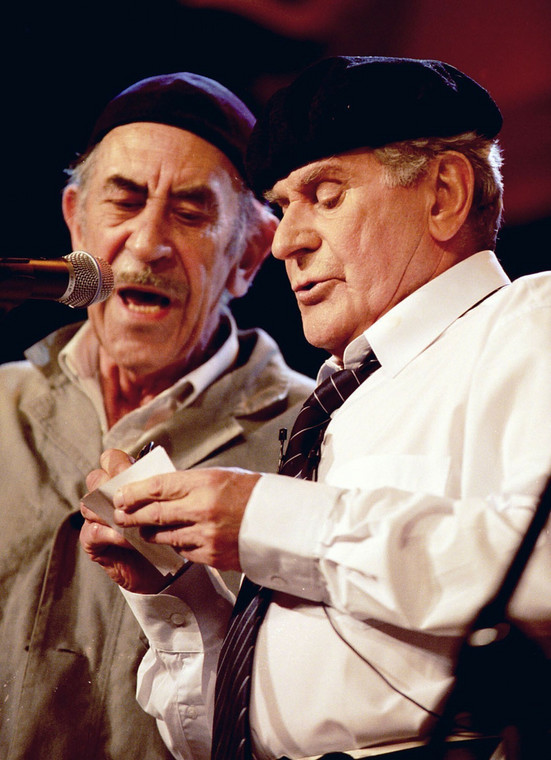 Wiesław Gołas i Jan Kobuszewski na scenie