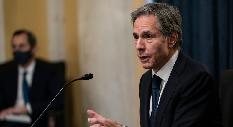 Antony Blinken, Biden's pick for Secretary of State, during his Senate confirmation hearing. Blinken called China the most significant challenge of any nation state.
