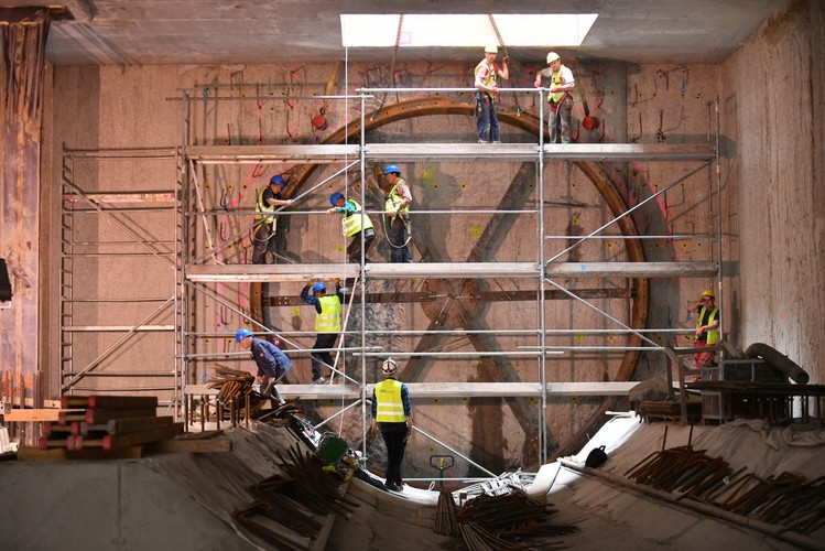 Wschodni odcinek warszawskiego metra buduje włoska firma Astaldi.  <br><br>
(nlat/cat) PAP/Bartłomiej Zborowski