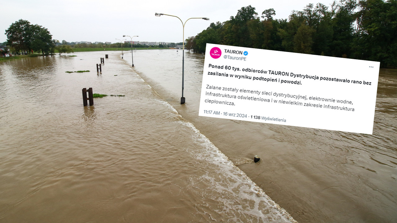 Wielka woda zalała elektrownie. Dziesiątki tysięcy ludzi bez prądu. Jest komunikat Tauronu