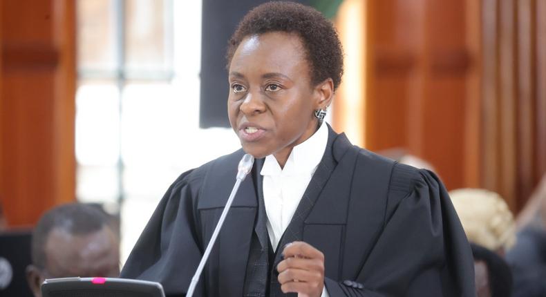 Advocate Julie Soweto at the Supreme Court during the 2022 presidential election petition