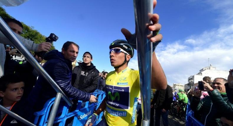 Movistar's Colombian cyclist Nairo Quintana on February 05, 2017 in Paterna, Spain