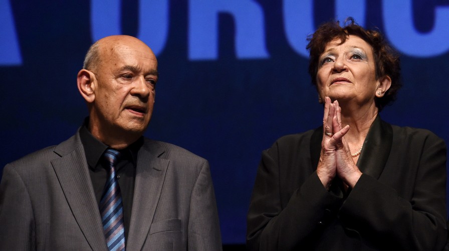 Reżyser Antoni Krauze i aktorka Ewa Dałkowska podczas premiery filmu 'Smoleńsk'