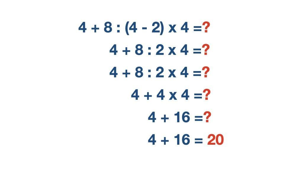 Riešenie matematickej úlohy krok za krokom. Správny výsledok je 20 – dostali ste sa k nemu rýchlo aj vy?