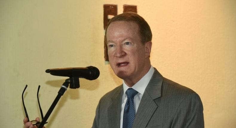 US Assistant Secretary of State for the Bureau of International Narcotics and Law Enforcement Affairs William R. Brownfield speaks during a press conference on March 3, 2016 in Guatemala City
