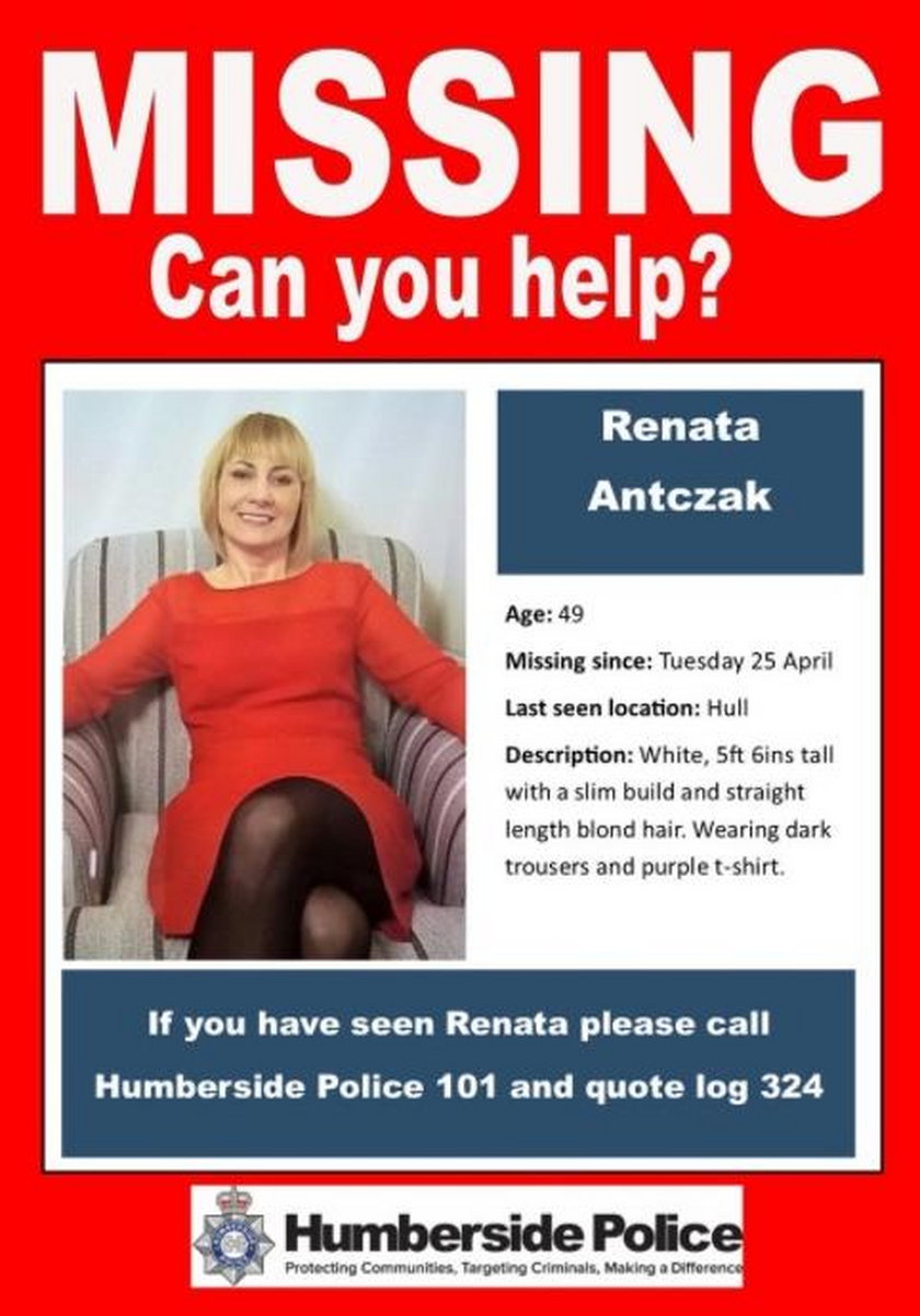 Informacja o zaginięciu Renaty Antczak