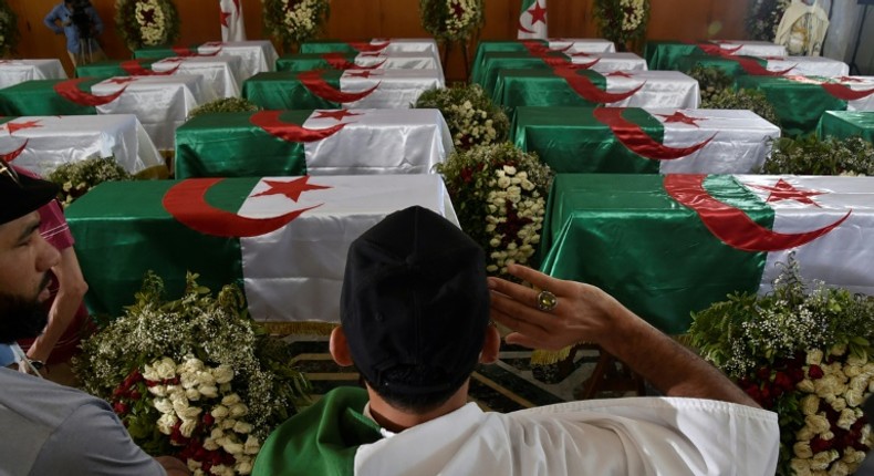 Algerians paid their respects before the 24 coffins of anti-colonial resistance fighters repatriated to Algiers by France before their burial