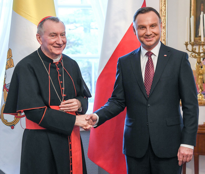 Pietro Parolin i Andrzej Duda w 2019 r.