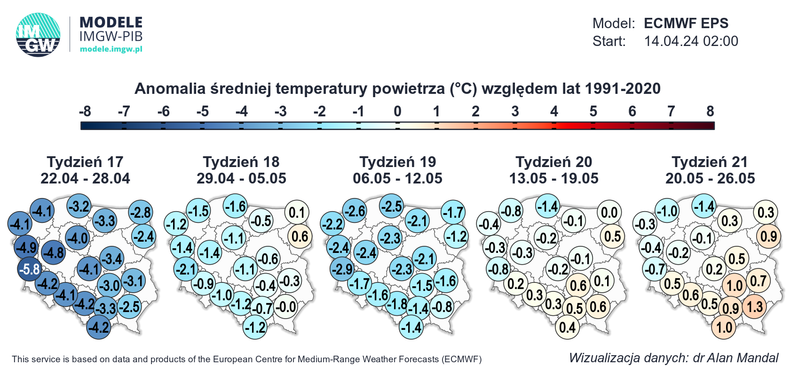 Ujemne anomalie temperatury mogą się szybko nie skończyć