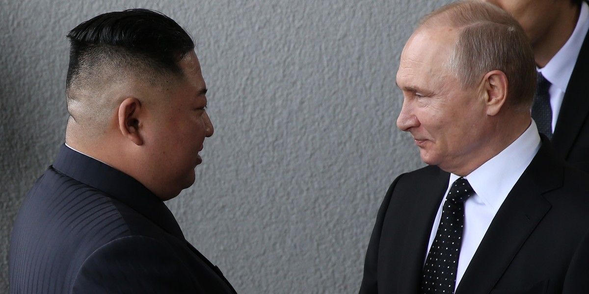 Kim Dzong Un i Władimir Putin.