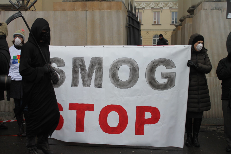 Protest antysmogowy Warszawa. Piotr Halicki 1