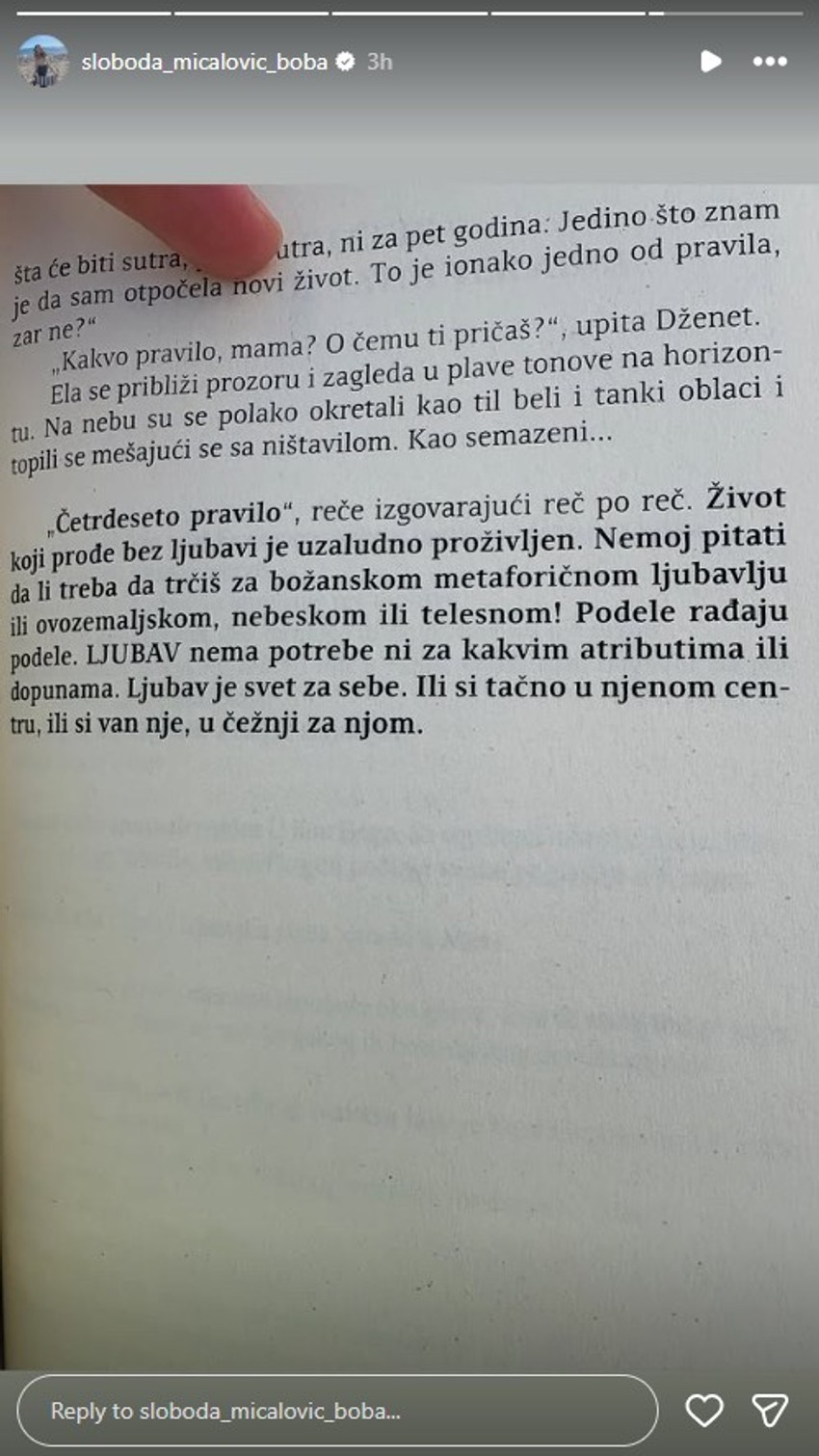 Sloboda Mićalović, objava