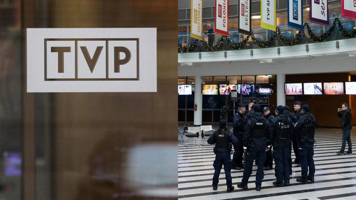Policja i ochrona nie opuszczają siedziby TVP. Pracownicy "działają normalnie"