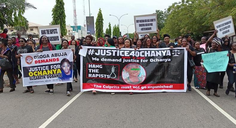 Nigerians demand justice for Ochanya.