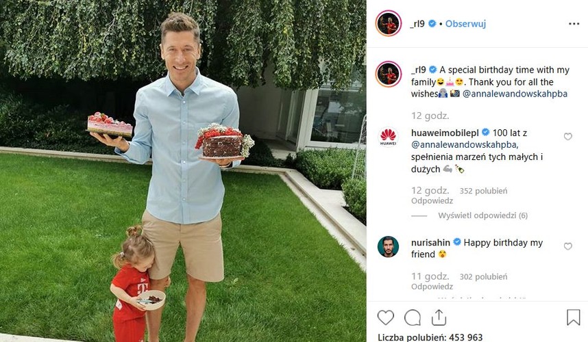 Robert Lewandowski z córką Klarą