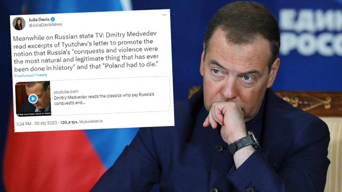Miedwiediew w propagandowej telewizji: Polska musiała zginąć - Wiadomości
