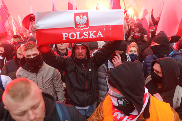 Uczestnicy Marszu Niepodległości w Warszawie