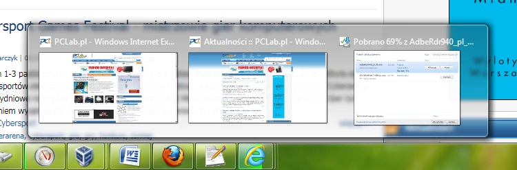 Miniatury kart Internet Explorera na pasku zadań nie zniknęły...