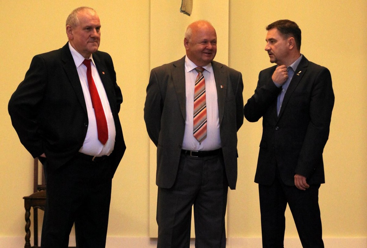 Jan Guz, Tadeusz Chwałka (w środku) i Piotr Duda