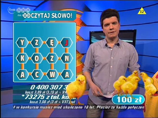 Kadr z programu TVN GRA, który zamknięto 31 maja 2008 roku.