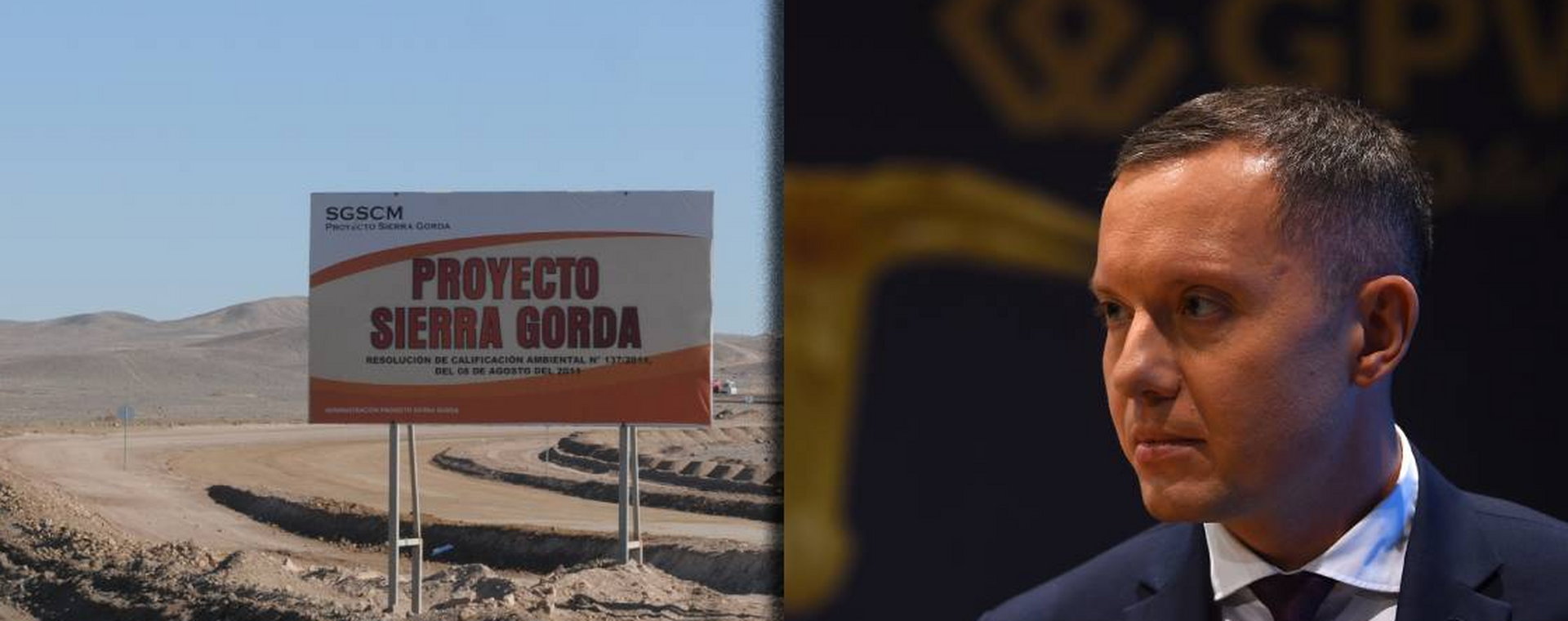 Kopalnia Sierra Gorda w Chile (fot. KGHM). Od prawej: Tomasz Zdzikot, prezes KGHM.