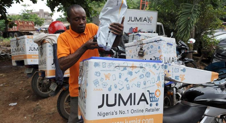 Jumia delivery scooters in Lagos . Photographer: Pius Utomi Ekpei/AFP via Getty Images