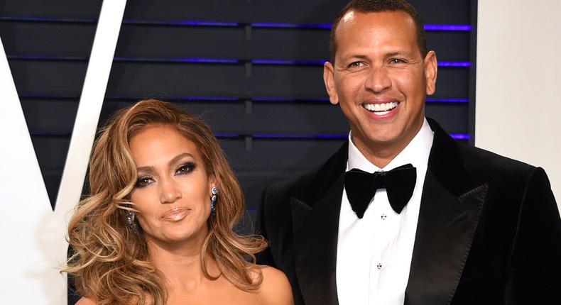 jennifer lopez alex rodriguez vanity fair oscars party 2019