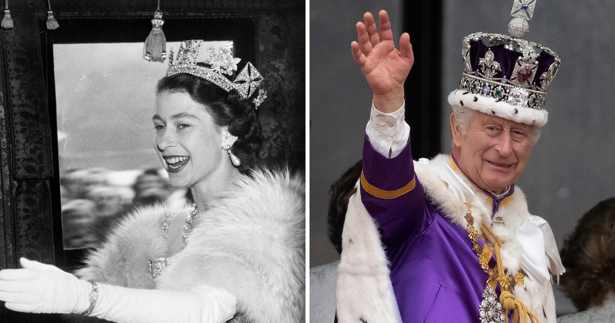 Photos show how the first year of King Charles' reign compared to his mother Queen Elizabeth's