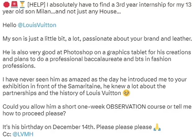 Milanova mama je objavila njegove skice - i Louis Vuitton se javio