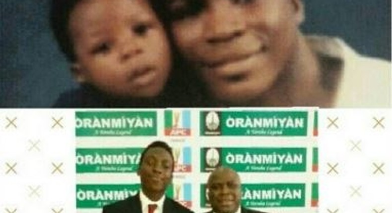 Gbenga Adeyinka with his son 