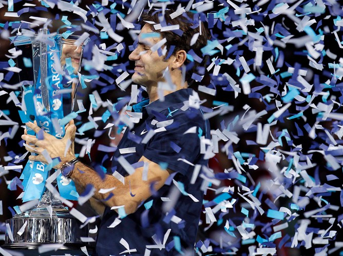 Roger Federer po wygranej Mistrzostw Świata w tenisie ziemnym ATP w singlu mężczyzn