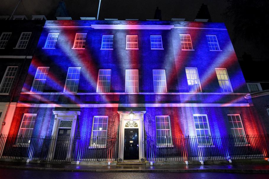 Siedziba premiera Wielkiej Brytanii przy Downing Street 10 w dniu brexitu