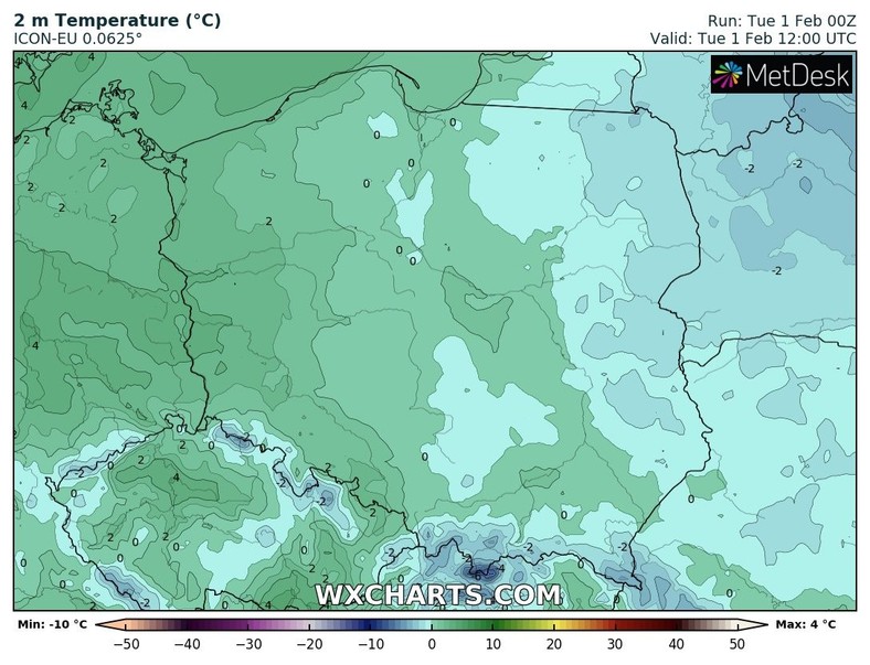 Na wschodzie temperatura nie wzrośnie powyżej 0 st. C