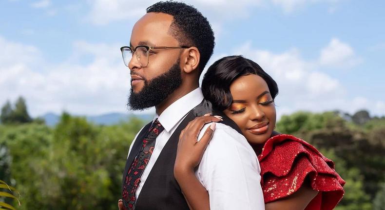 Media personality Muthoni Mukiri and her fiancé Isaac Ng'ang'a