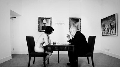 Artist And Nude Recreate Surrealist Chess Game