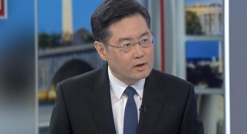 Chinese Ambassador to the U.S. Qin Gang on Face the Nation on Sunday, March 20, 2022.