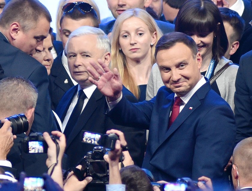 Jarosław Kaczyński, prezes PiS i Andrzej Duda, prezydent elekt